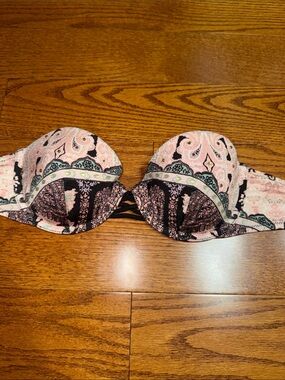 Victoria's Secret 34B Paisley Bandeau Bikini Top with jewels